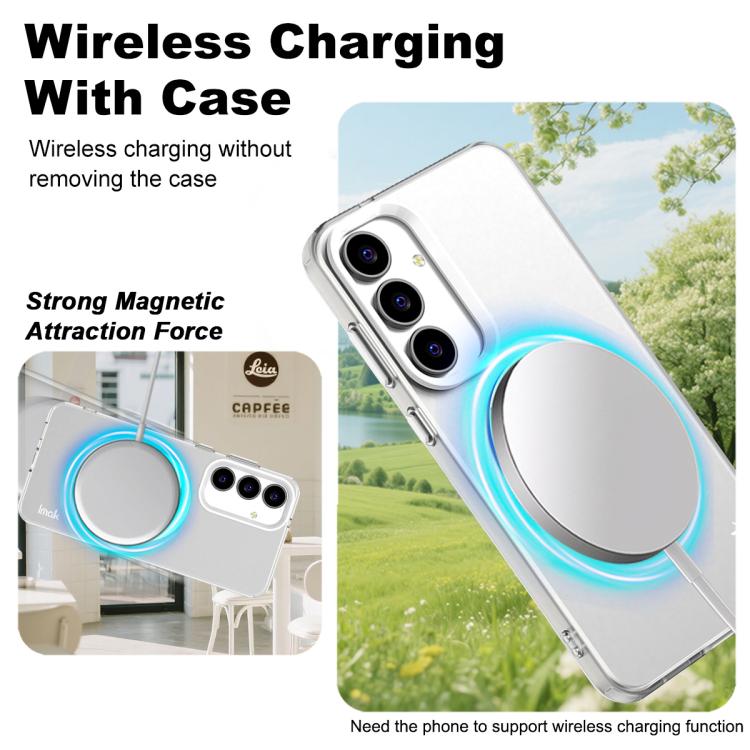 Funda IMAK Candy Series MagSafe a prueba de golpes para Samsung Galaxy S25 FE 5G (blanca)