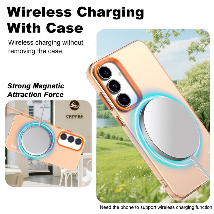 Funda IMAK Candy Series MagSafe a prueba de golpes para Samsung Galaxy S25 FE 5G (naranja)