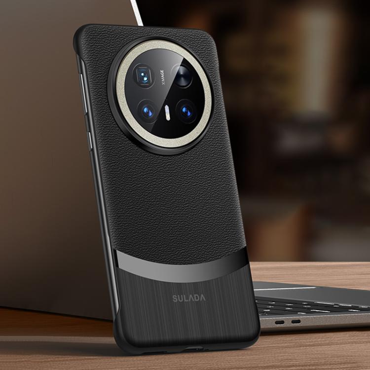Funda Híbrida PC con Cuero de Vaca para Huawei Mate 70 Pro / Mate 70 Pro+ (Negra)