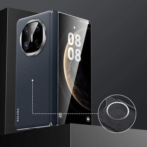 Funda híbrida PC con Cuero de Vaca sin Marco para Huawei Mate X6 Sulada (Azul)