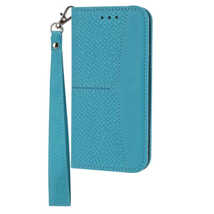 Funda de cuero magnético con costuras texturizadas para Samsung Galaxy S25 FE 5G (azul)