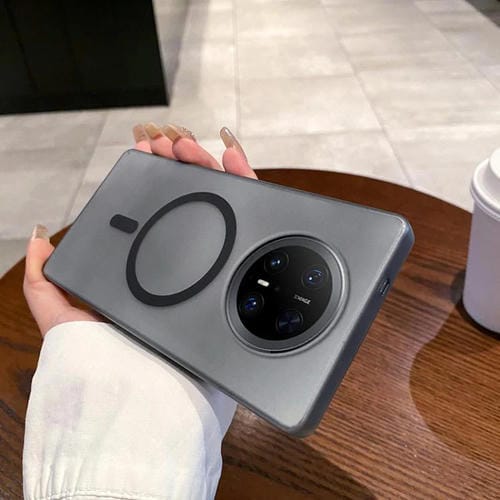 Funda para Teléfono Huawei Mate 70 Pro Ice Fog Magsafe para PC (Transparente Negra)