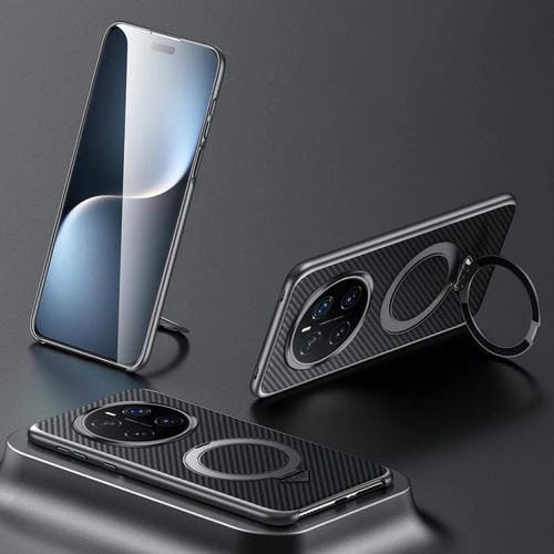 Funda para Teléfono Honor Magic7 Pro con Soporte Magnético Magsafe y Textura Kevlar (Negro)