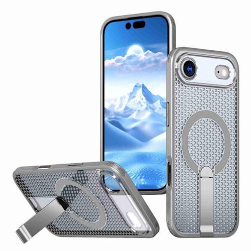 For iPhone 17 Air Honeycomb Cooling MagSafe Holder Phone Case(Titanium Grey)