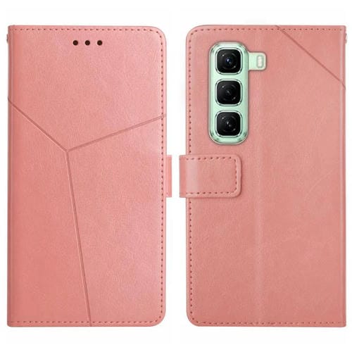Funda de Cuero con Tapa y Patrón en Forma de Y para Infinix Hot 50 4G (Rosa)
