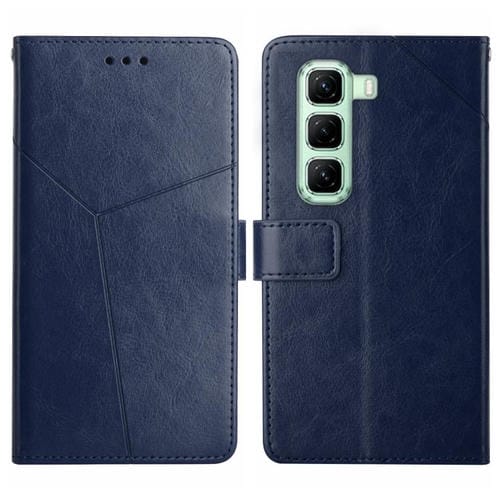 Funda de Cuero con Tapa y Patrón en Forma de Y para Infinix Hot 50 Pro 4G (Azul)