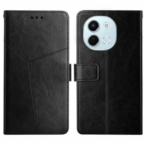 Funda de Cuero con Tapa con Patrón en Forma de Y para Tecno Spark 30 5G (Negro)