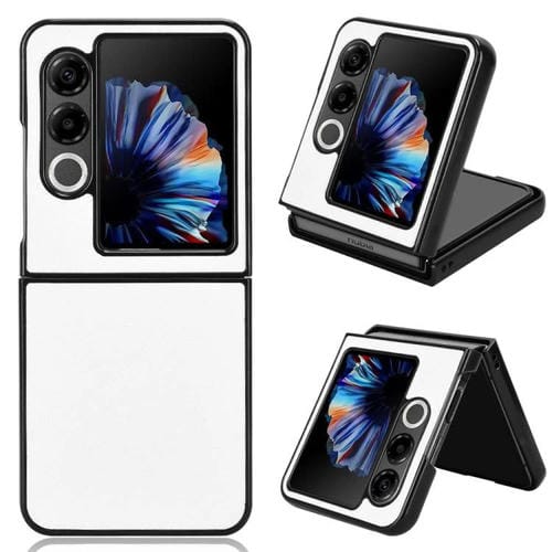 Funda de Cuero Sintético Textura Fibra de Carbono para ZTE Nubia Flip2 (Blanca)