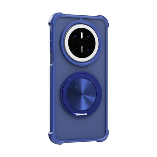 Funda para Teléfono Huawei Mate 70 con Textura de Cd y Soporte Giratorio 360° (Azul)