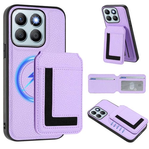 Funda para Teléfono Honor X8B Cx01 con Tarjetero Magnético Magsafe Desmontable (Morado Claro)