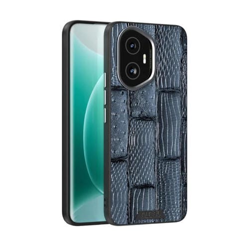 Funda de Cuero Genuino Magsafe con Micrograbado 6D y Diseño Abel Beast Pattern para Honor 300 (Azul)