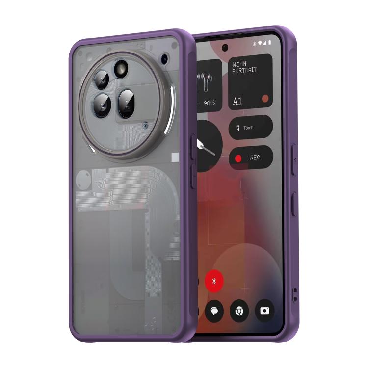 Funda híbrida TPU y PC para teléfono 3A Pro Fan Dun Series (Morado)