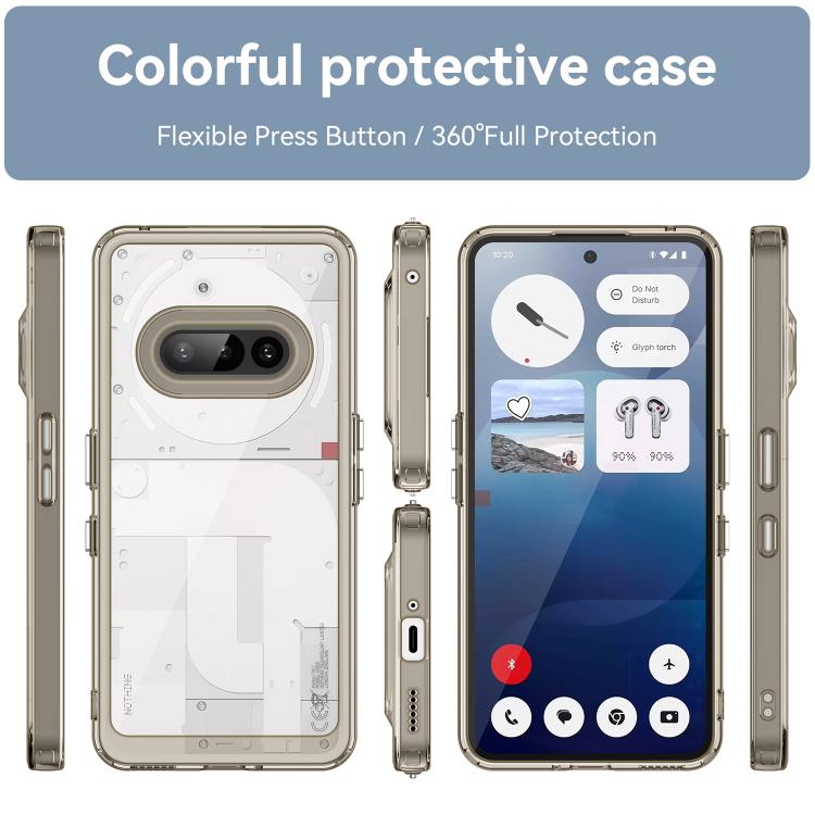 Funda Híbrida Acrílico y TPU para Teléfono 3A (Gris Transparente)