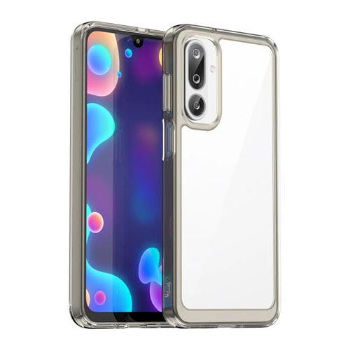 Funda híbrida de acrílico TPU para Samsung Galaxy M36 5G (gris transparente)