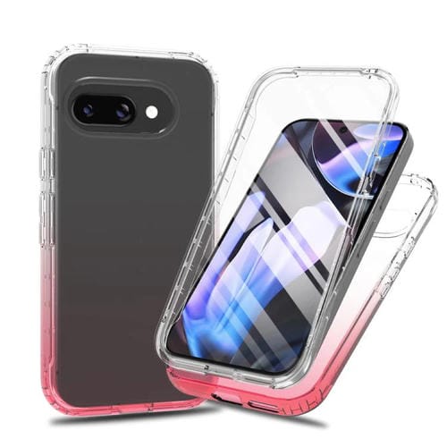 Funda Protectora Transparente para Google Pixel 9A con Película de Pet (Roja)
