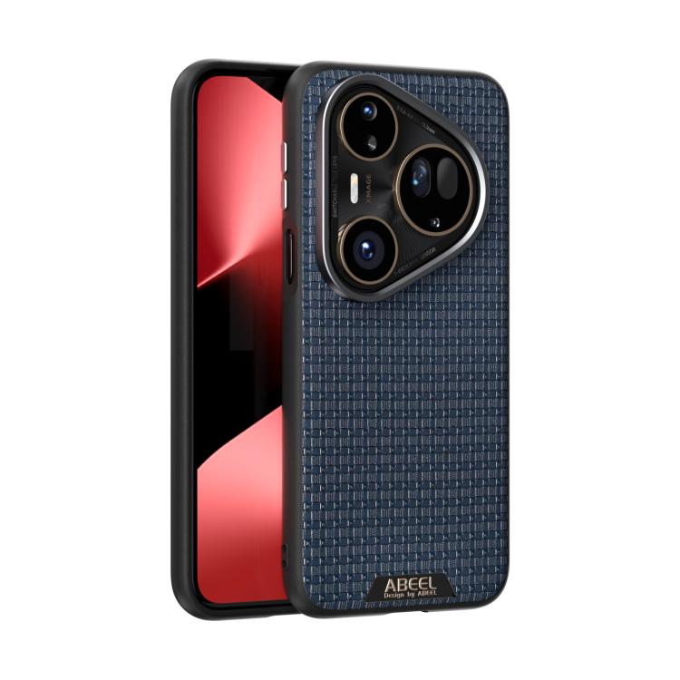 Funda de cuero con micro relieve MagSafe 6D para Huawei Pura 80 Ultra 5G (azul)