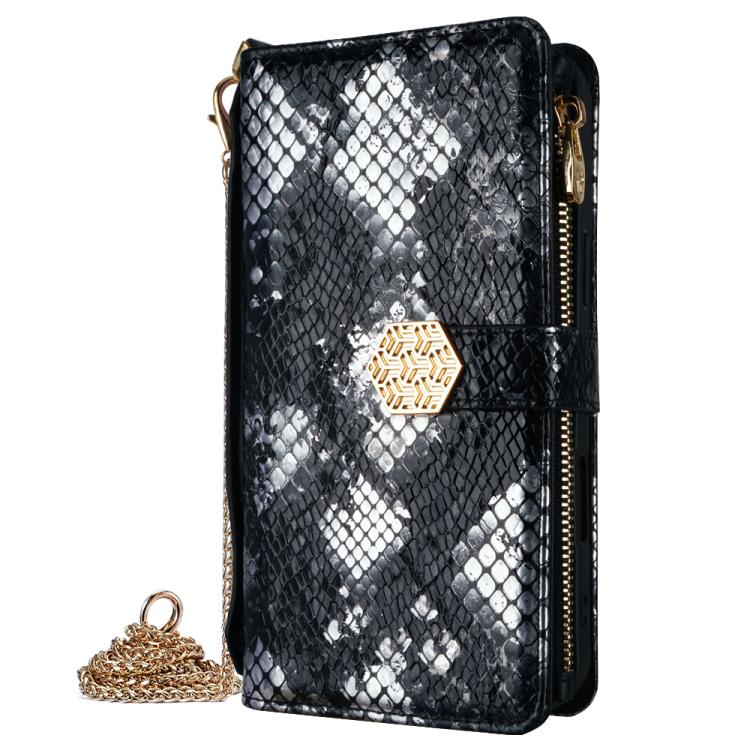 Funda de Piel con Textura de Serpiente para Infinix Hot 50I 4G (Negra)