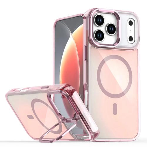 Funda MagSafe con soporte para iPhone 17 Pro Max, con degradado de color y revestimiento (rosa)