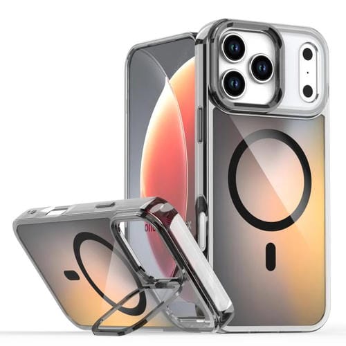 Funda MagSafe con soporte para iPhone 17 Pro Max, con degradado de color y revestimiento (negra)