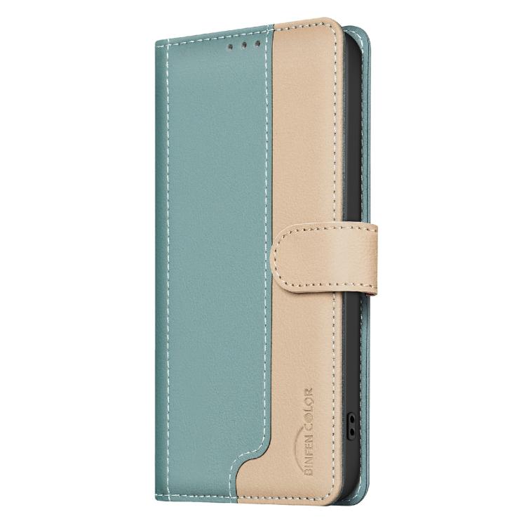 Funda de cuero antirrobo RFID a juego para Samsung Galaxy M36 5G (verde)