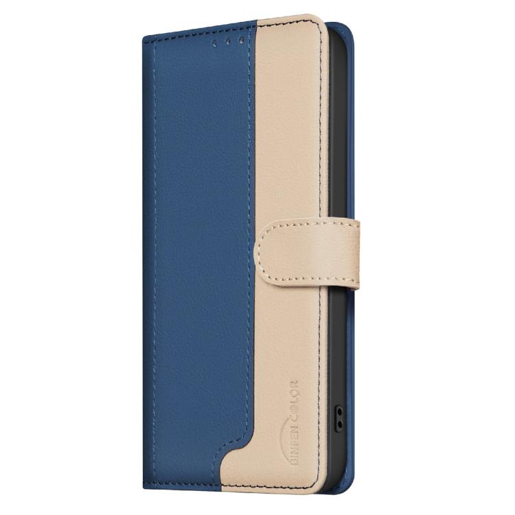Funda de cuero antirrobo RFID a juego para Samsung Galaxy M36 5G (azul)