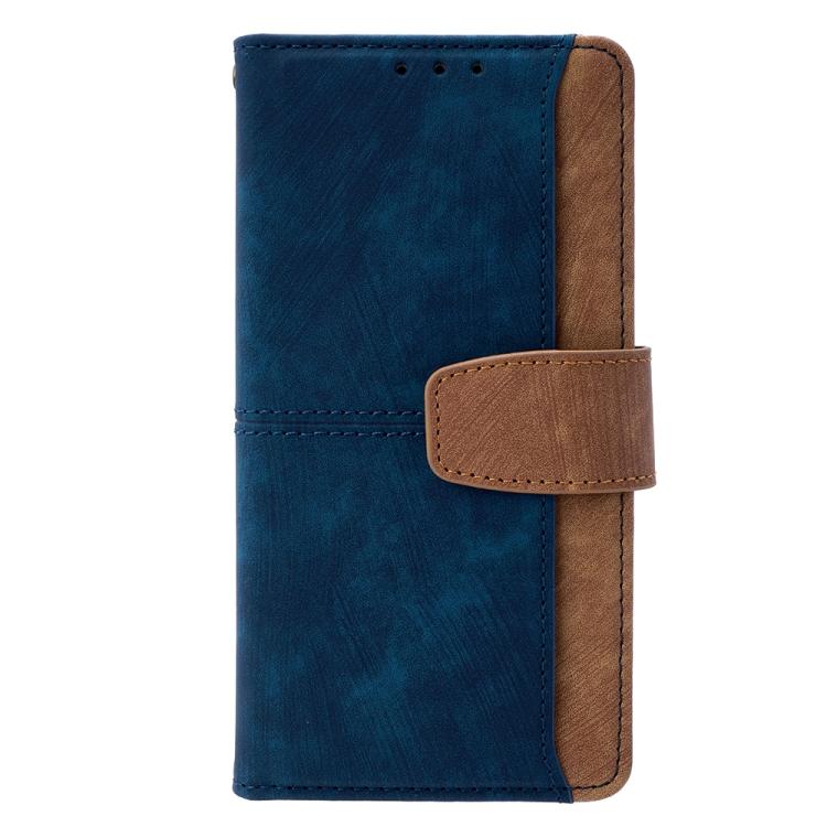 Funda de cuero con costuras de color y bloqueo RFID para Redmi Note 14S 4G (azul)