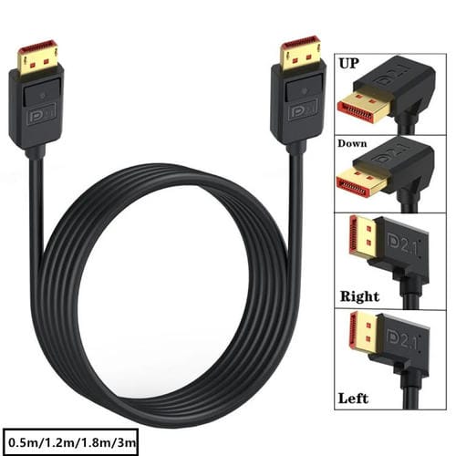 Cable Adaptador de Extensión DisplayPort DP2.1 a DP2.1 52 Gbps 16K 30 Hz 3 M (Negro)