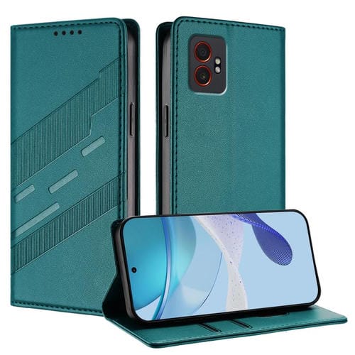 Funda de cuero retro con relieve para Samsung Galaxy XCover 7 Pro (verde oscuro)