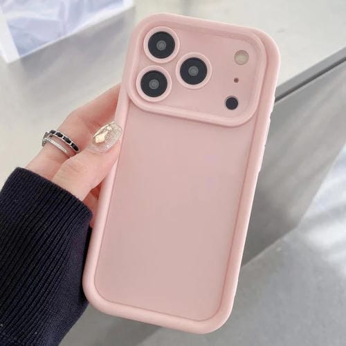 Funda de TPU con marco esmerilado y orificio preciso para iPhone 17 Pro Max (rosa claro)
