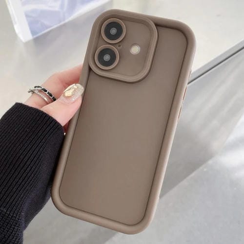 Funda de TPU con marco esmerilado y orificio preciso para iPhone 17 (café)