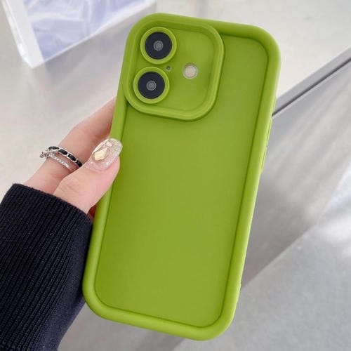 Funda de TPU con marco esmerilado y orificio preciso para iPhone 17 (verde fluorescente)