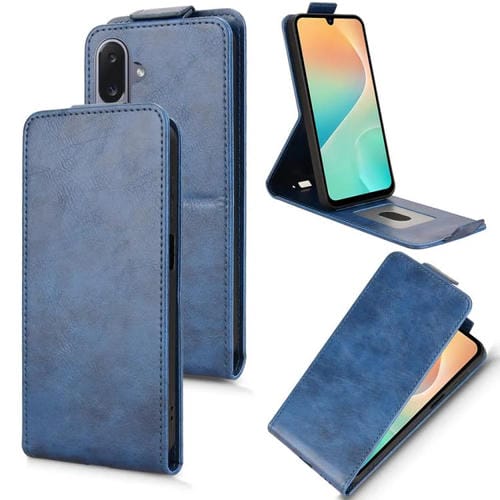 Funda magnética de cuero con tapa vertical y hebilla para Samsung Galaxy M36 5G (azul)