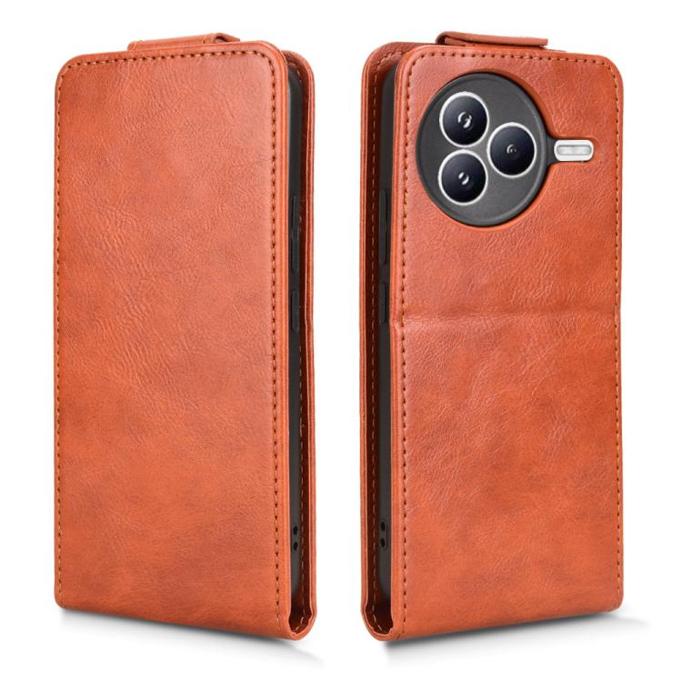 Funda magnética de cuero con tapa vertical y hebilla para Xiaomi Civi 5 Pro 5G (marrón)