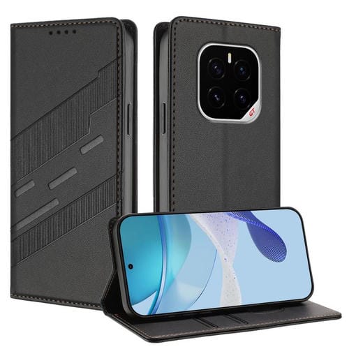 Funda de cuero retro con relieve para Honor GT Pro (negro)