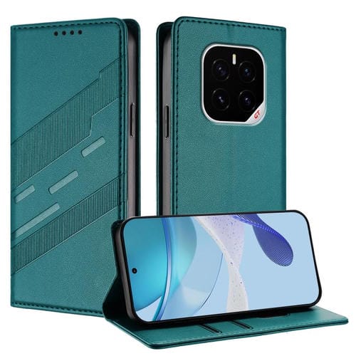 Funda de cuero retro con relieve para Honor GT Pro (verde oscuro)