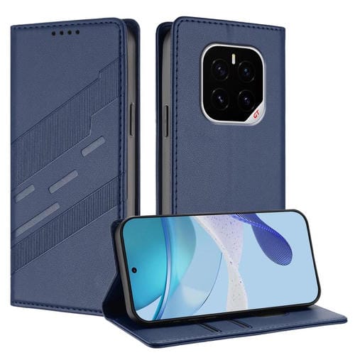 Funda de cuero retro con relieve para Honor GT Pro (azul oscuro)