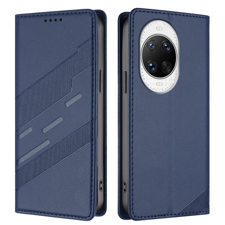 Funda de cuero retro con relieve para Huawei nova 14 Ultra (azul oscuro)