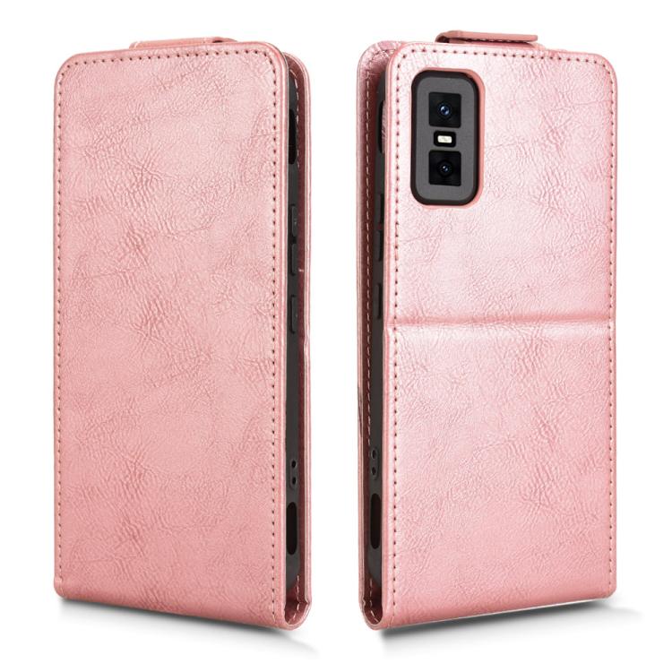 Funda magnética de cuero con tapa vertical y hebilla para Infinix GT 30 Pro (oro rosa)