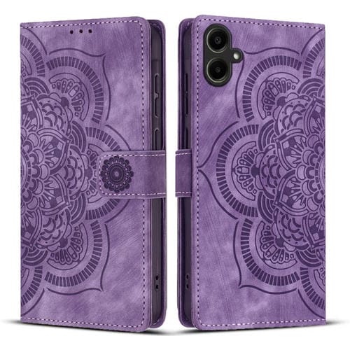 Funda de cuero retro esmerilado con diseño de mandala en relieve para Samsung Galaxy A07 4G / A06 4G (morado)