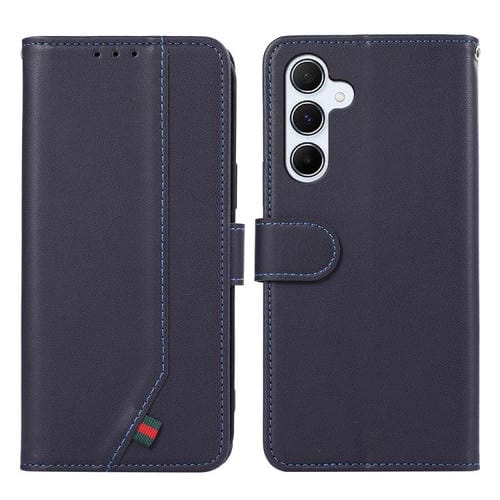 Funda de cuero ABEEL con textura delicada y RFID para Samsung Galaxy A17 5G (azul)