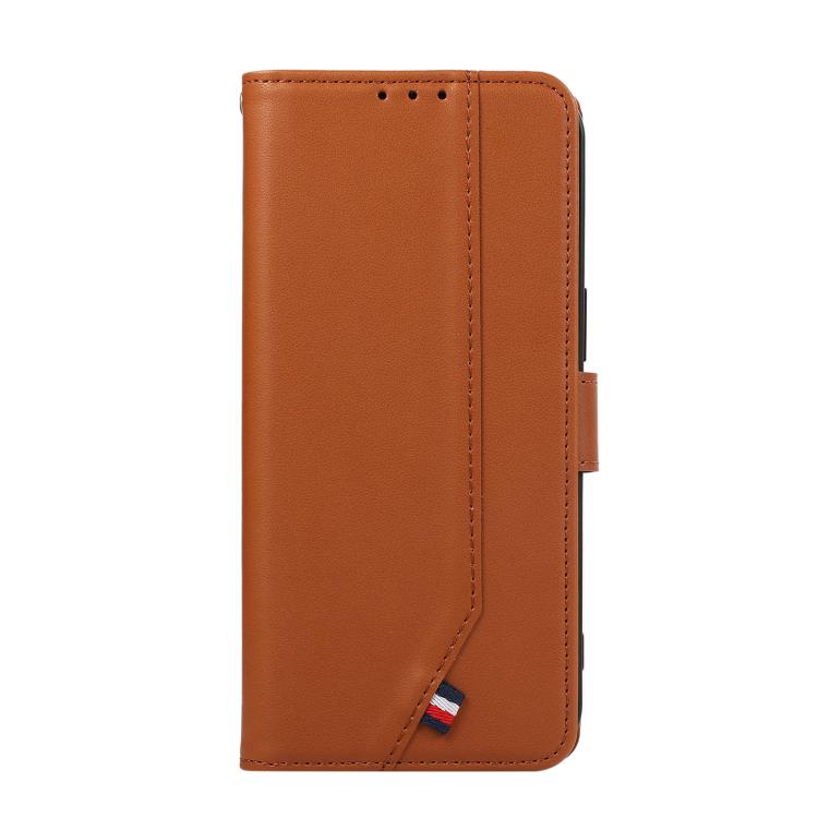 Funda de cuero ABEEL con textura delicada y RFID para Samsung Galaxy A07 5G (marrón)