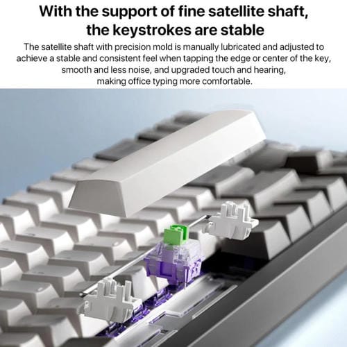 Teclado Mecánico Xiaomi Mk71 Pro con Cable, 2.4 GHz y Bluetooth para Juegos (Glacier)