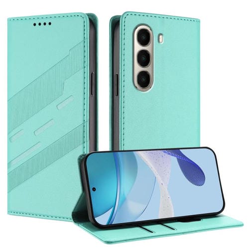 Funda de cuero retro con relieve para itel A95 5G (verde menta)