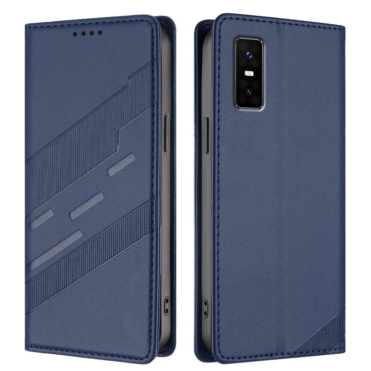Funda de cuero retro con relieve para Infinix GT 30 Pro (azul oscuro)