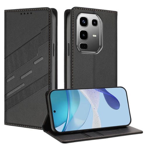 Funda de cuero retro con relieve para Infinix Note 50 Pro+ 5G (negro)