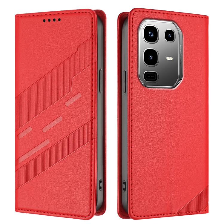 Funda de cuero retro con relieve para Infinix Note 50 Pro+ 5G (rojo)