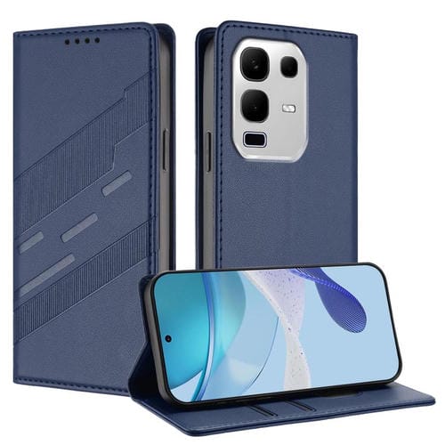 Funda de cuero retro con relieve para Infinix Note 50s 5G (azul oscuro)