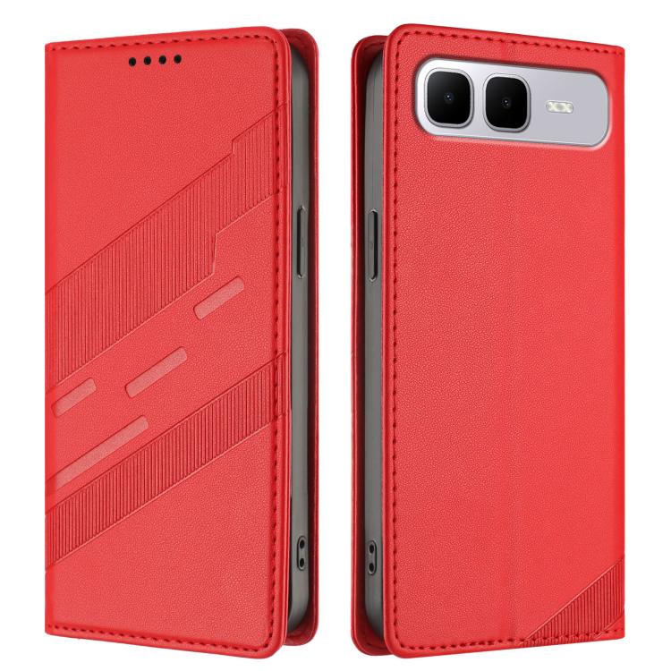 Funda de cuero retro con relieve para Infinix Smart 10 Plus 4G (rojo)