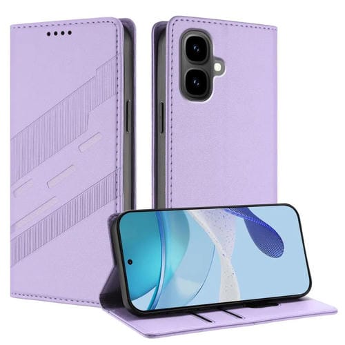 Funda de cuero retro con relieve para Infinix Smart 10 4G (morado claro)