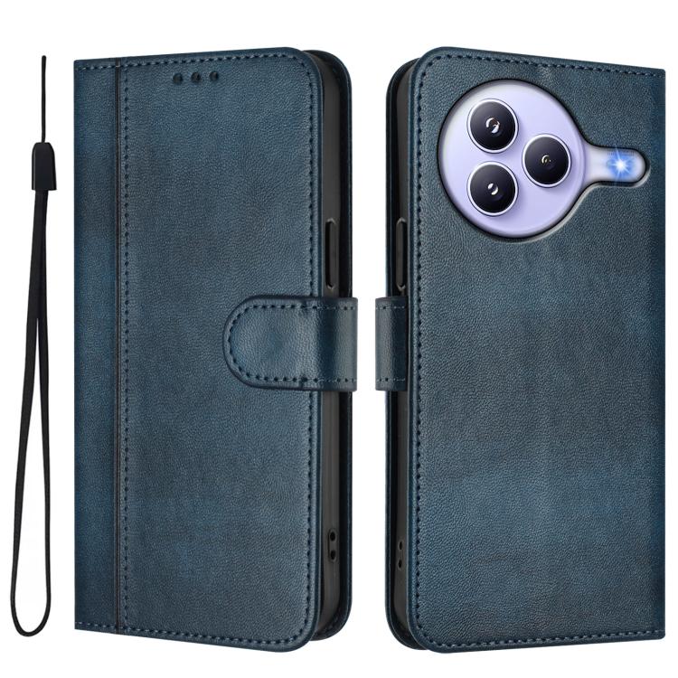 Funda de cuero retro con hebilla de empalme para Xiaomi Civi 5 Pro 5G (azul oscuro)